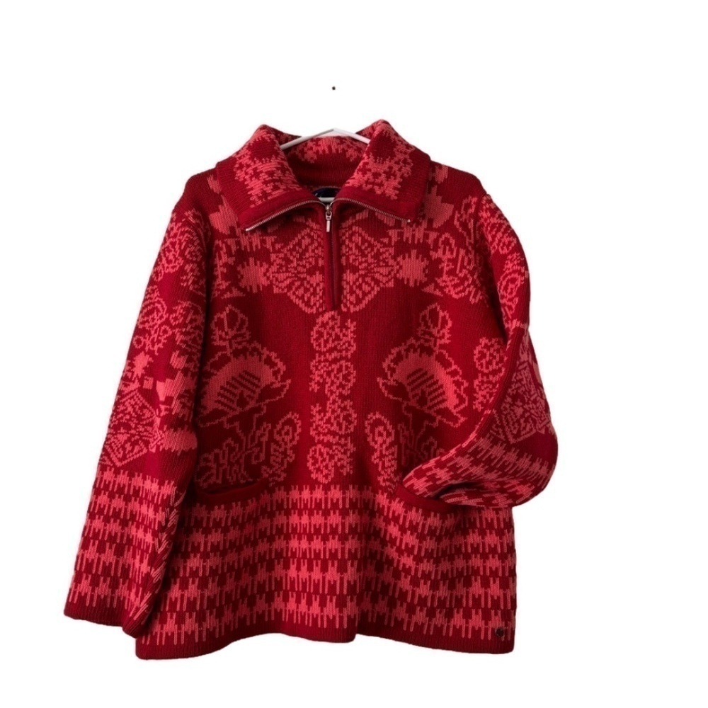 Kooi 80% Lambswool pull over 1/4 medium weight pullover size US L/10 EUC